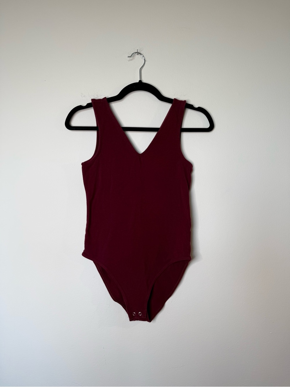 Gap Women’s Sleeveless One-Piece Bodysuit in Deep Burgundy